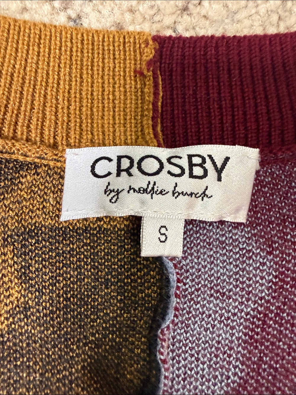 Crosby Multi-Color Leopard Patchwork Cardigan Sweater S - Picture 2 of 4